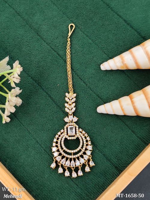 American Diamond Fancy Designer Maang Tikka