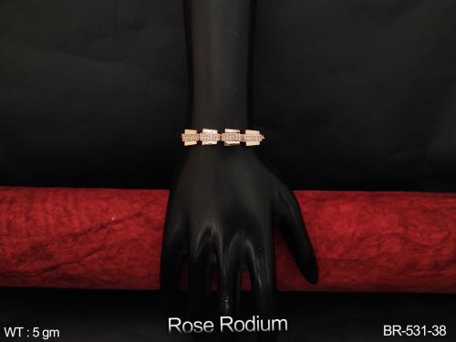 Bracelet with CZ Stones in Rose Finish
