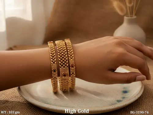 Antique Gold Bangles Set Traditional Designer Style