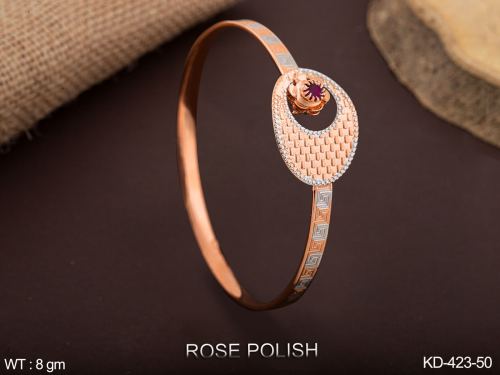 Minimal Oval Kada in Rose Finish for Women