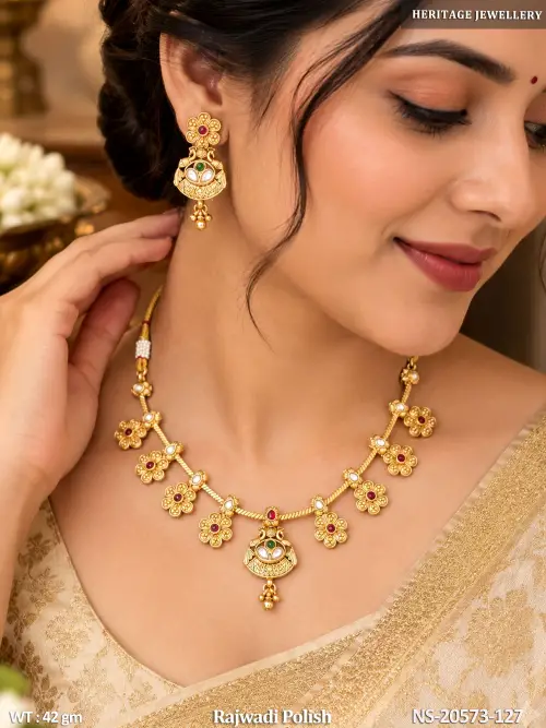 Royal Rajwadi Floral Mehandi Necklace Set