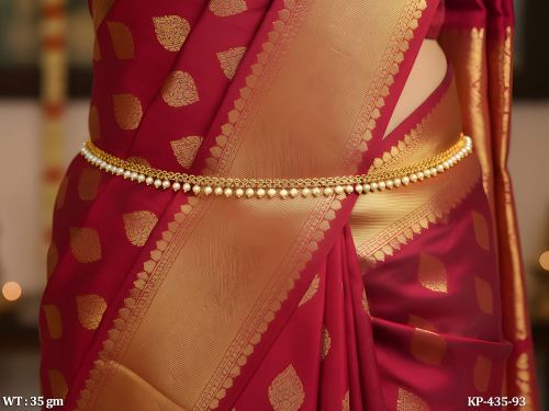 Antique Finish Elegant Pearl Kamarpatta