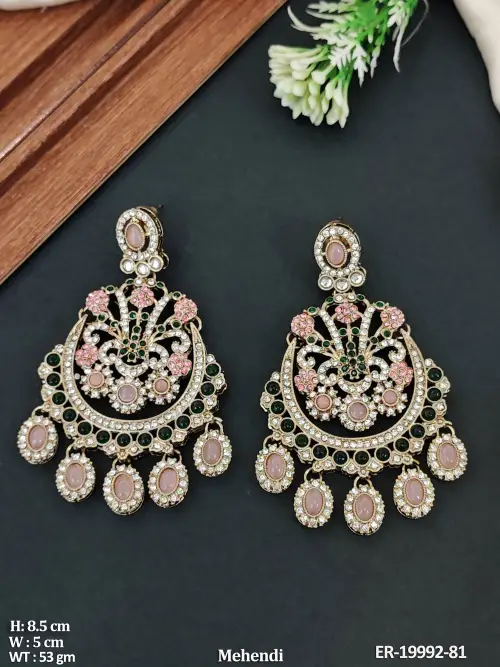 Mehendi Finish Statement Earrings for Women