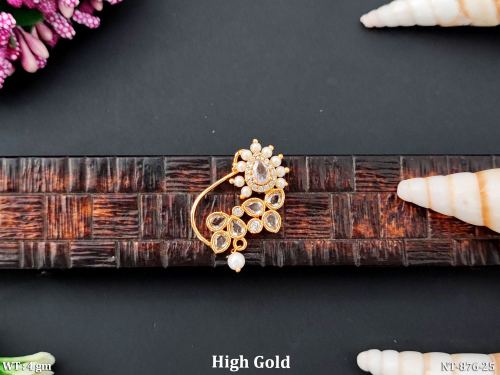 Design  High Gold Polish Full Stone Nath   