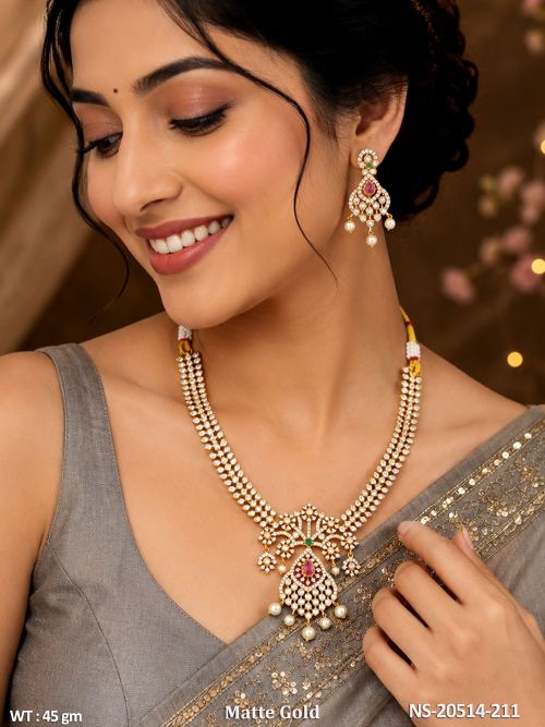 Royal Necklace Set in Matte Finish for Women