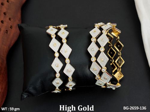 Party Wear Bangles with CZ Stones Set of 4