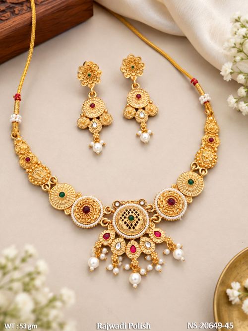 Short Stone-Studded Necklace Set with Earrings for Women, photo 3 of 4