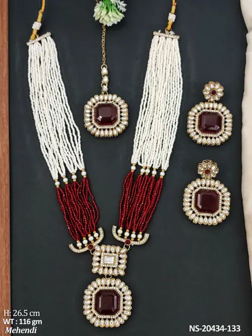 Traditional Full Stone Kundan Necklace Set