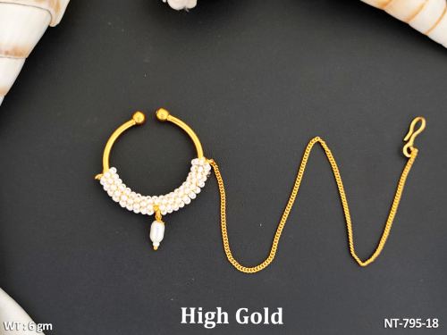 Antique Jewellery Beautiful High Gold Party Wear Nath