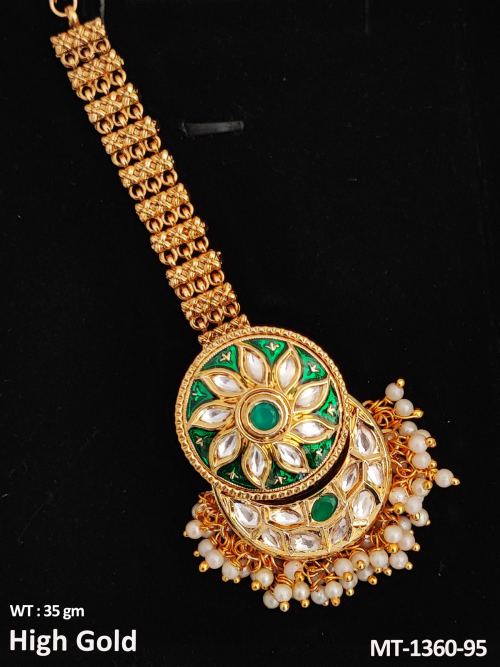 Classic Kundan Pearl Maang Tikka