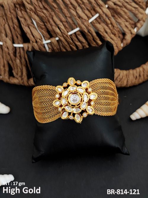 Party Wear Kundan Bracelet with Stone Work