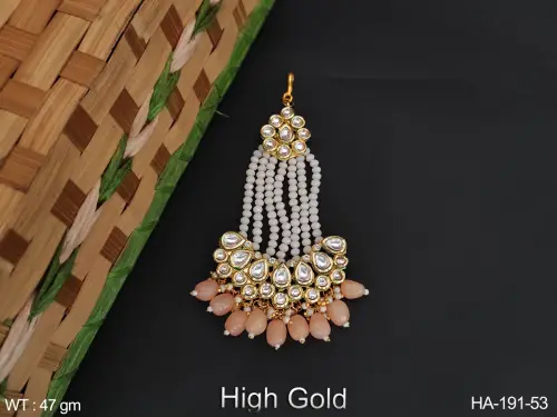 Kundan Jewellery High Gold Polish Party Wear Hair  Accessories Pasa 