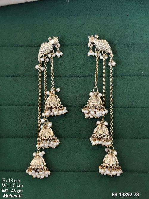 Jhumka Earrings with Pearls, photo 2 of 3
