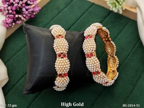 Classic Antique Bangles with Stone Work Set of 2