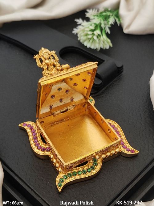 Stone-Studded Antique Kumkum Box, photo 2 of 3