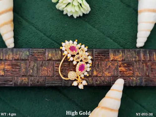 Temple Style Antique Nath Fancy Designer Nose Ring