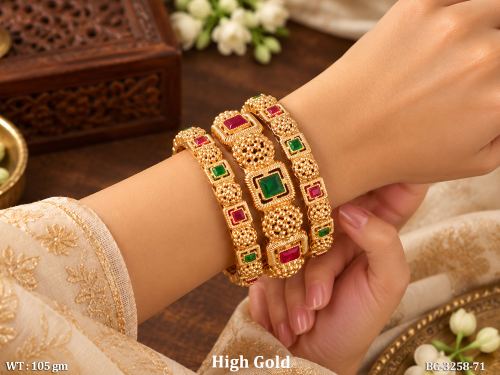 Traditional High Gold Designer Bangles Set