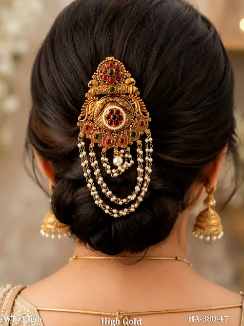 Antique Gold Finish Designer Juda Pin for Women
