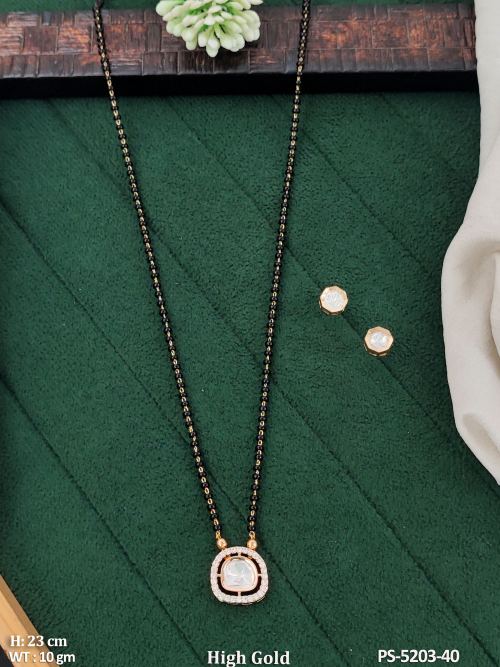 Square Stone-Studded Mangalsutra, photo 2 of 3