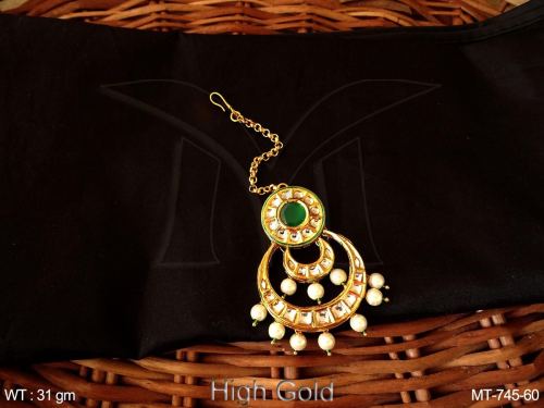 Kundan Beaded Maang Tikka