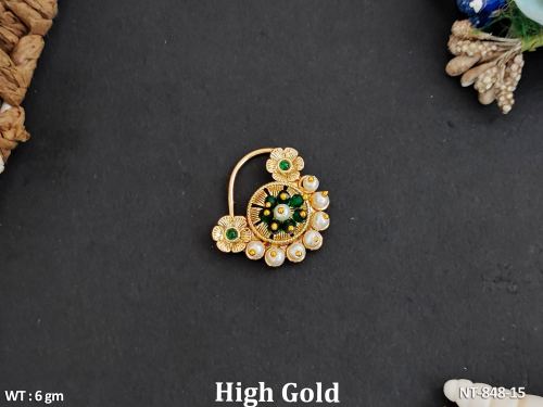 Charming Antique Jewellery High Gold Polish Exquisite Nose Jewelry Nath