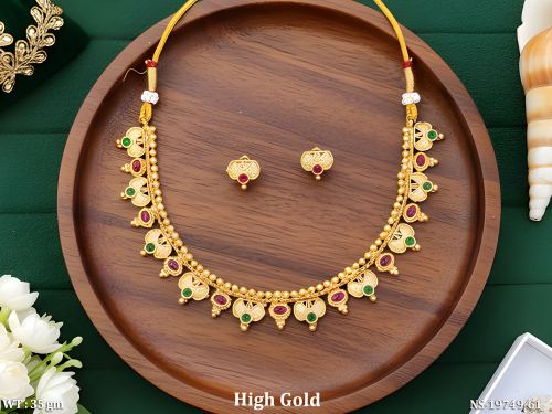 Classic Stone-Studded Traditional Necklace Set for Women