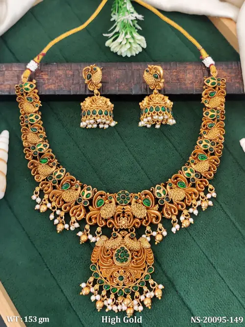 South Indian Peacock Necklace Set