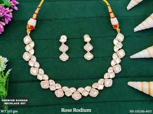 Geometric Stone-Studded Necklace Set for Women