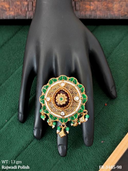 Traditional Rajwadi Polish Adjustable Statement Ring