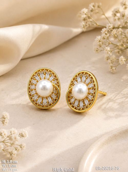 Pearl Stud Earrings with Pearls, photo 2 of 2