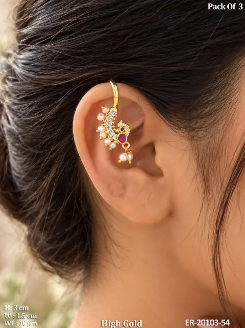 High Gold Peacock Pearl Hanging Earrings