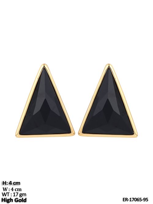 Black Triangle Stud Earrings for Women, photo 2 of 2