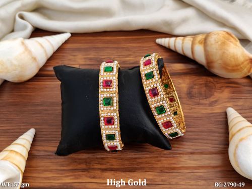 Classic Stone-Studded Antique Bangle Set for Women