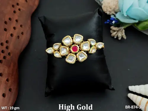 Classic Kundan Stone-Studded Bracelet in Ruby, photo 2 of 3