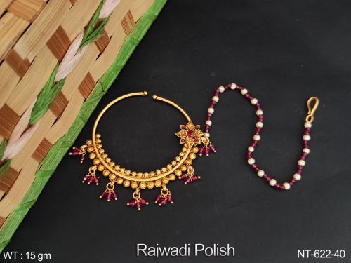 Pearl Nath in Rajwadi Finish in Ruby, photo 2 of 3
