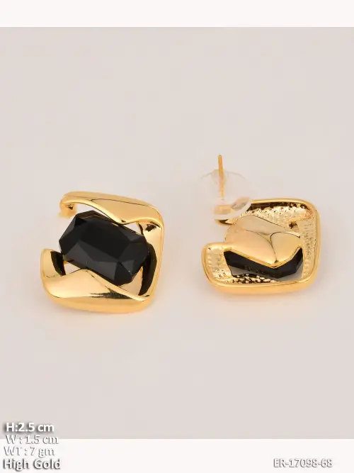 Stone-Studded Minimal Stud Earrings for Women, photo 2 of 3