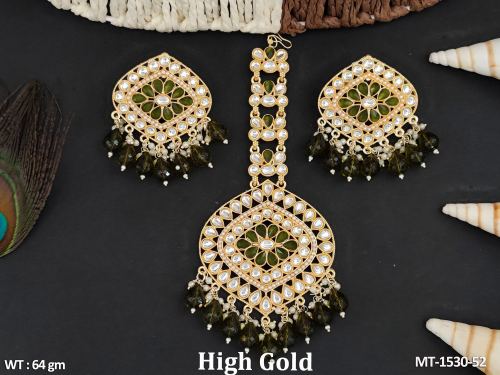 Antique Jewellery Designer High Gold Polish Paerty Wear  Maang tikka  