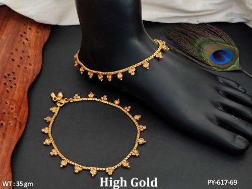 Designer Antique Jewellery High Gold Polish  Party Wear Payal  