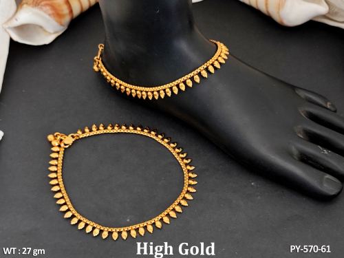 Antique Jewellery High Gold Polish Fancy Design Antique Payal Set