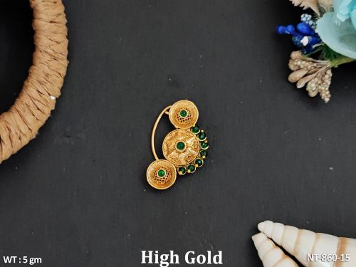 Antique Jewellery High Gold Polish Fancy Style Nath  
