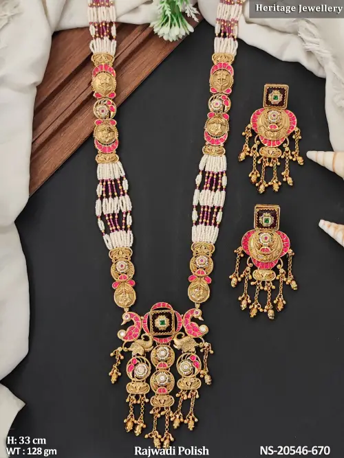 Royal Rajwadi Polish Meenakari Necklace Set