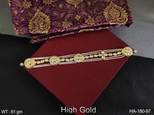 White Kundan Matha Patti Hair Accessory, photo 2 of 2