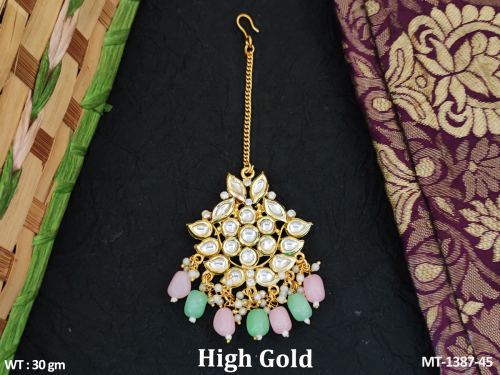 Classic Party Wear Kundan Tikka with Pearls