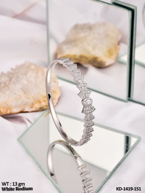 Luxury White Rhodium Diamond Kada  Party Wear  