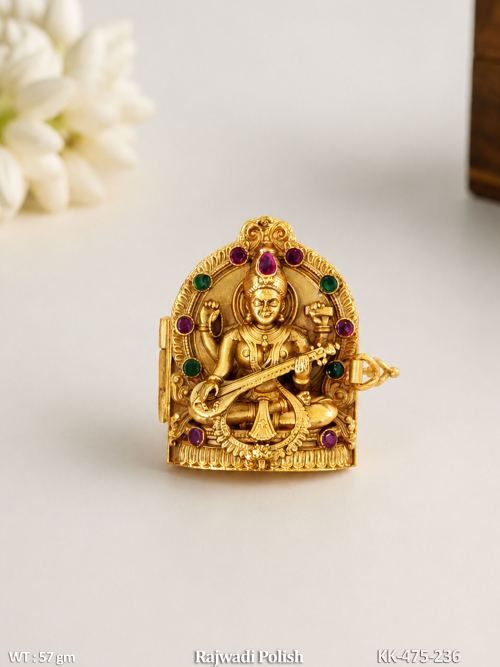 Rajwadi Goddess Saraswati Sindoor Box
