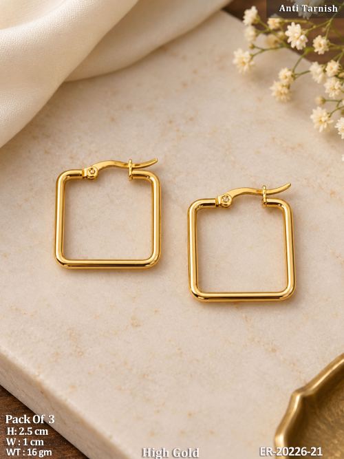 Rectangular Hoop Earrings, photo 2 of 2