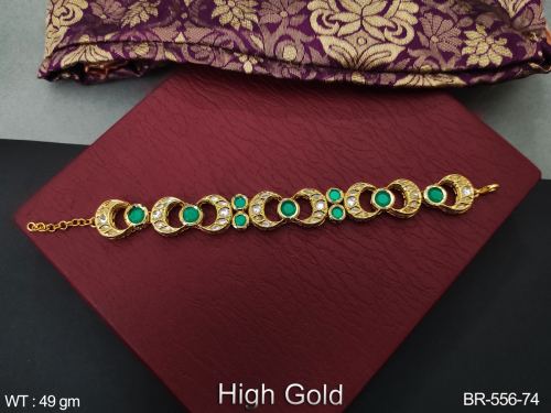 Kundan Bracelet in Green, photo 2 of 12