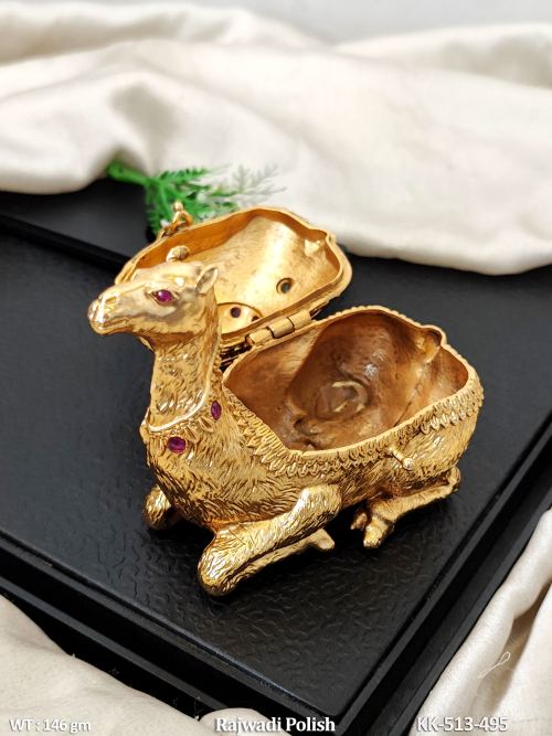 Camel Stone-Studded Traditional Kumkum Dabbi, photo 2 of 2
