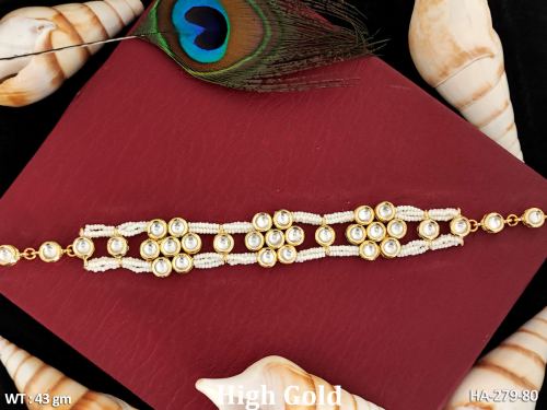 Kundan Full Stone High Gold Polish Party Warty Hair Accessories  