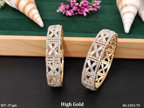 Classic Stone-Studded Bangles for Women Set of 2, photo 2 of 2